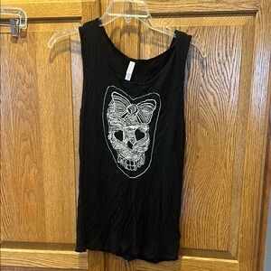 Black Skull Graphic Tank Top